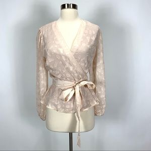 Marie Oliver Ronan blouse silk textured wrap small